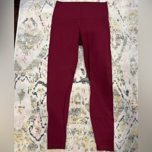 Lululemon maroon leggings, size 10.